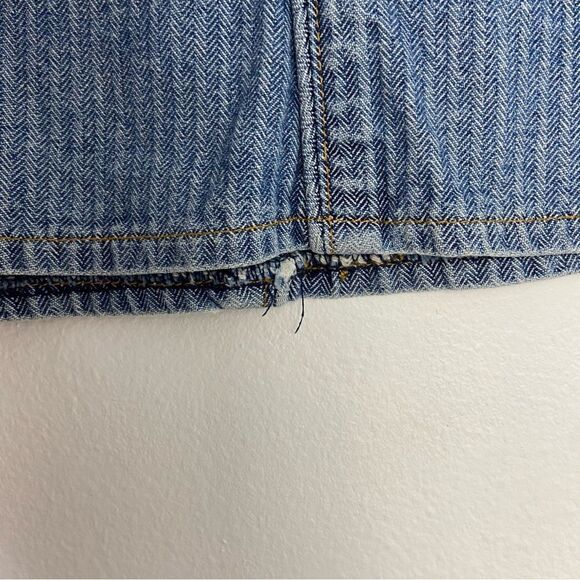 Vtg 90s Y2K  Womens Denim Midi Skirt Size 4 Buttoned Down Striped Hippie Western - Picture 9 of 14